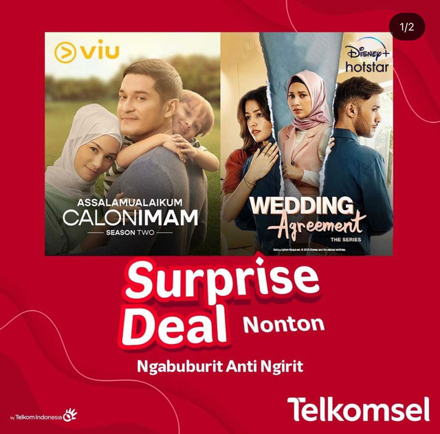 Telkomsel Suprise Deal Nonton.  Foto: Instagram/@telkomsel