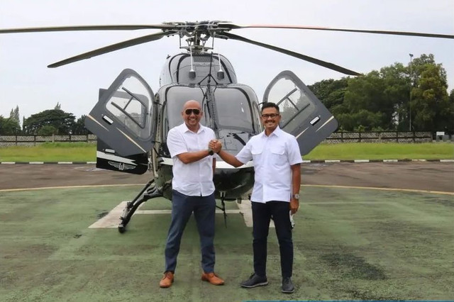 Uji coba taksi udara rute Cilegon-Cengkareng(Instagram/@krakatauproperti)