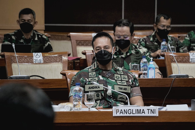 Raker TNI, Kemenhan dan Kemenkeu di Komisi I DPR RI. Foto: Jamal Ramadhan/kumparan