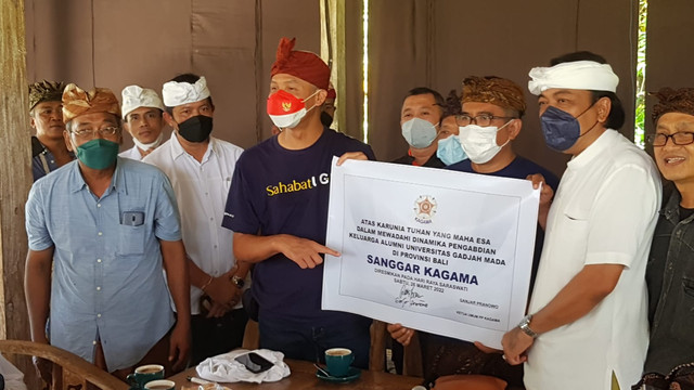 Ganjar Pranowo saat peresmian Sanggar Kagama, Bali, Sabtu (26/3/2022) - RFH