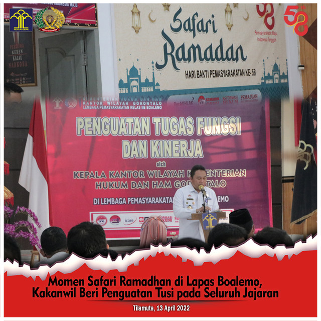Kakanwil Kemenkumham Gorontalo beri Penguatan TUSI. Sumber Humas L-Bos