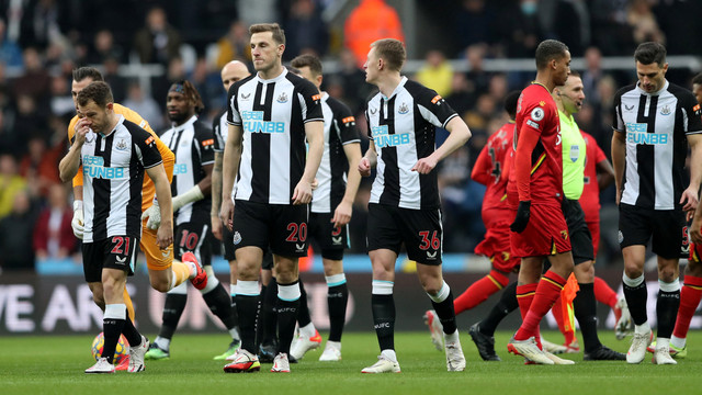 Pemain Newcastle United saat melawan Watford pada pertandingan lanjuta Liga Inggris di St James' Park, Newcastle, pada 15 Januari 2022. Foto: Scott Heppell/REUTERS