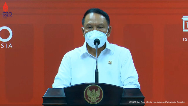 Menpora Zainudin Amali memberikan keterangan pers terkait hasil Rapat Terbatas Persiapan ASEAN Para Games 2022, Selasa (22/3/2022). Foto: Youtube/Sekretariat Presiden