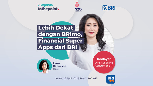 Direktur Bisnis Konsumer BRI, Handayani, memaparkan kenaikan penggunaan dan transaksi BRImo di program To The Point kumparan. Foto: kumparan