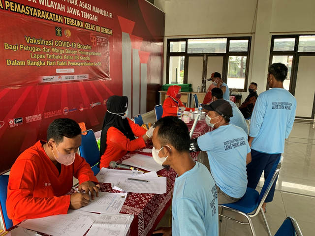 Peringati HBP 58, Lapas Terbuka Kendal Kembali Gelar Vaksinasi Booster