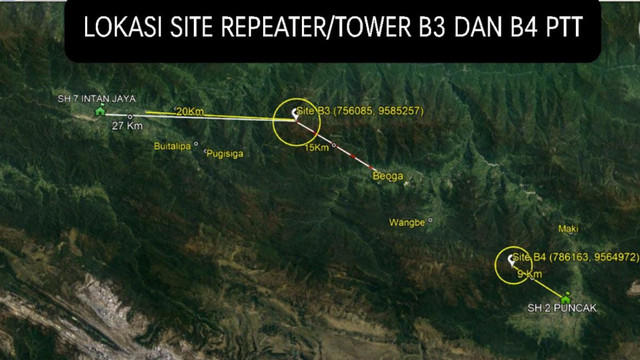 Lokasi penyerangan pekerja tower Palapa Timur Telematika (PTT). (Foto istimewa)