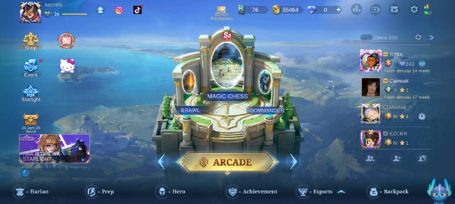 Lobby Mobile Legends. (Foto: Tangkapan Layar di Game Mobile Legends)