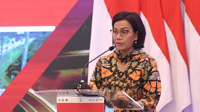Menteri Keuangan Sri Mulyani dalam Acara Penandatanganan Perjanjian oleh Indonesia Investment Authority (INA) Tahun 2022, di Gedung Djuanda I Kementerian Keuangan, Kamis (14/4/2022). Foto: Lukas/Biro Pers Sekretariat Presiden
