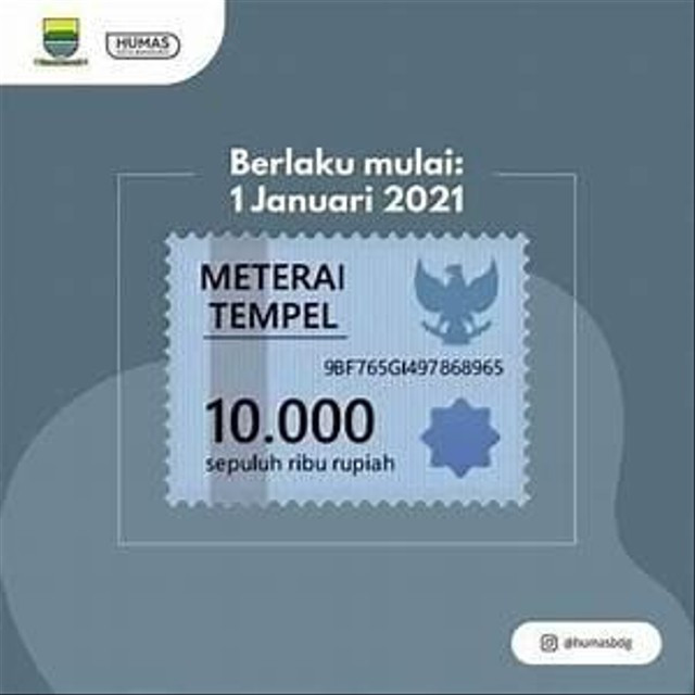Ilustrasi Meterai 10.000. Foto: Direktorat Jenderal Pajak