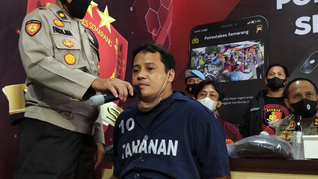 Tampang WD (41) ayah yang perkosa anak kandungnya hingga tewas di Semarang, Jawa Tengah. Foto: Intan Alliva Khansa/kumparan