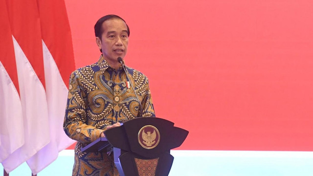 Presiden Jokowi pada acara Penandatanganan Perjanjian oleh Indonesia Investment Authority (INA) Tahun 2022, di Gedung Djuanda I Kementerian Keuangan, Kamis (14/4/2022). Foto: Lukas/Biro Pers Sekretariat Presiden