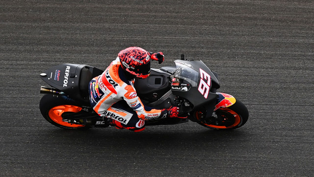 Pembalap Repsol Honda Team MotoGP, Marc Marquez. Foto: Andika Wahyu/ANTARA FOTO
