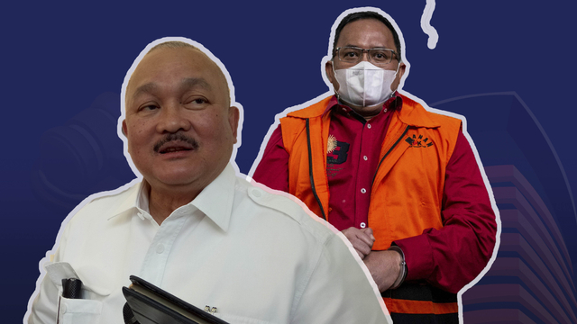 Kolase Alex Noerdin dan Anaknya Dodi Reza. Foto: Aprillio Akbar/ANTARA FOTO