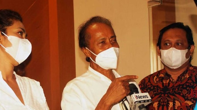 Zaenal Tayeb di sela persidangan kasusnya yang digelar secara online oleh PN Denpasar- IST