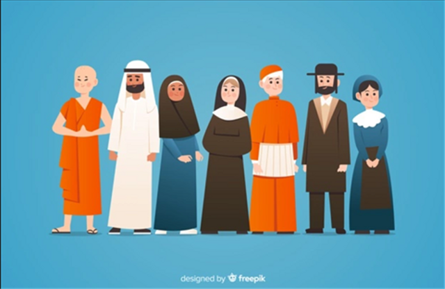 Ilustrasi keberagaman agama di Indonesia. Sumber: https://www.freepik.com/