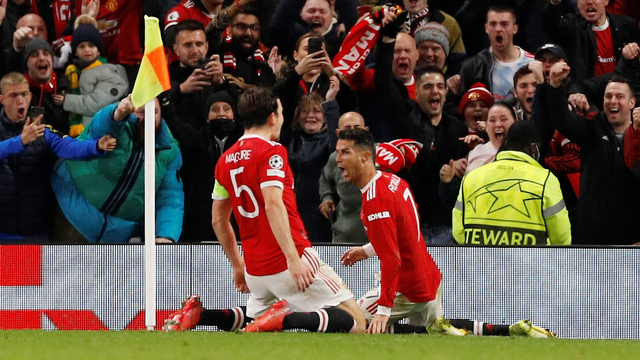 Selebrasi pemain Manchester United Cristiano Ronaldo usai mencetak gol ke gawang Atalanta pada pertandingan Grup F Liga Champions di Old Trafford, Manchester, Inggris.
Foto: Phil Noble/REUTERS