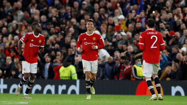 Selebrasi pemain Manchester United Cristiano Ronaldo usai mencetak gol ke gawang Atalanta pada pertandingan Grup F Liga Champions di Old Trafford, Manchester, Inggris.
 Foto: Phil Noble/REUTERS