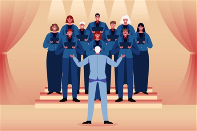 Ilustrasi menyanyi dengan banyak suara. Sumber; https://www.freepik.com/