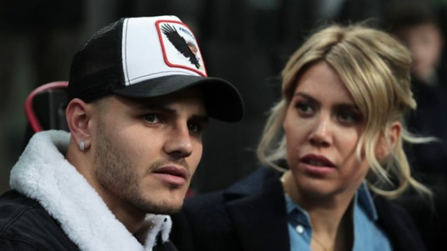 Mauro Icardi dengan sang istri, Wanda Nara. Foto: Getty Images