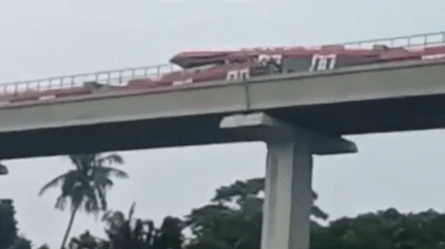 Tabrakan LRT Cibubur di ruas Munjul, Jakarta Timur, Senin, (25/10). Foto: Dok. Istimewa