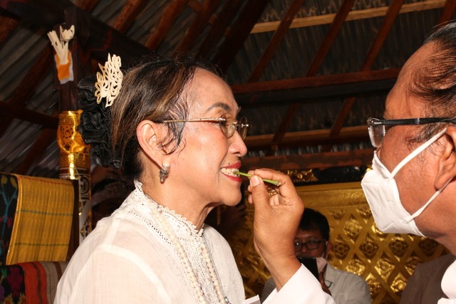 Upacara Sudhi Wadani Sukmawati diawali dengan metatah atau potong gigi- IST