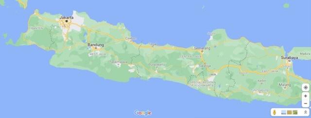 Pulau Jawa, Indonesia; Sumber: Peta Google