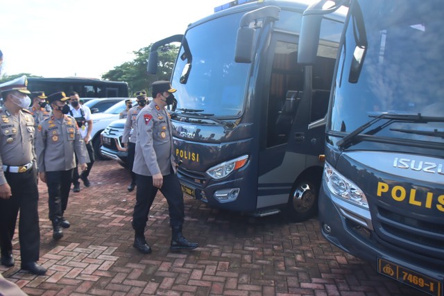 Kapolda Aceh mengecek kesiapan pengamanan kunjungan panglima TNI dan Kapolri ke Aceh. Foto: Polda Aceh