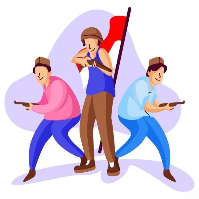 Ilustrasi Lagu Maju Tak Gentar diciptakan oleh Cornel Simanjuntak, sumber gambar: https://www.freepik.com/