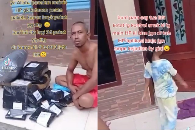 Seorang pra menerima 34 paket dalam sehari, karena secara tak sengaja anaknya memesan saat main smartphone. Foto; Dok HI!Pontianak  