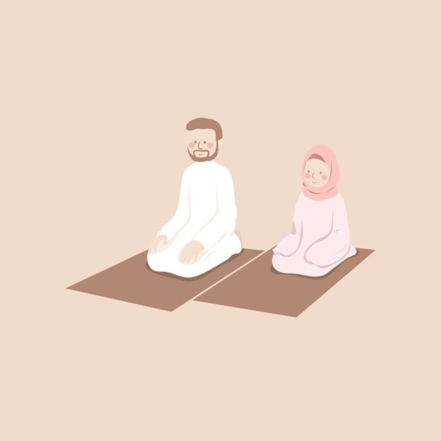 Ilustrasi membaca attahiyatul lengkap ketika sholat. Sumber: Freepik