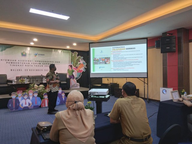 Suasana Pertemuan Audiensi, Konvergensi, dan Pembentukan Forum Germas di Tingkat Kota Malang Tahun 2021. Foto: Feni Yusnia