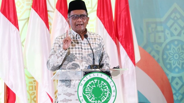 Menko Polhukam Mahfud MD dalam Acara Ijtima Ulama MUI. Foto: Humas Kemenko Polhukam
