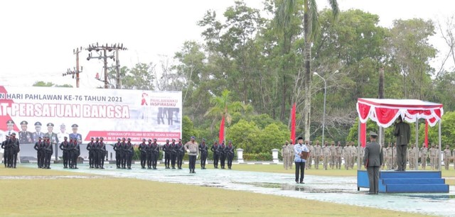 Peringatan Hari Pahlawan yang digelar di Halaman Kantor Gubernur Babel. (Ist)
