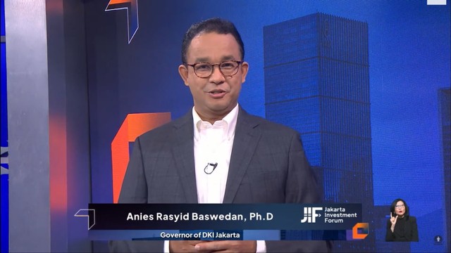 Gubernur DKI Jakarta Anies Baswedan di Jakarta Investment Forum 2021. Foto: Youtube/Pemprov DKI Jakarta
