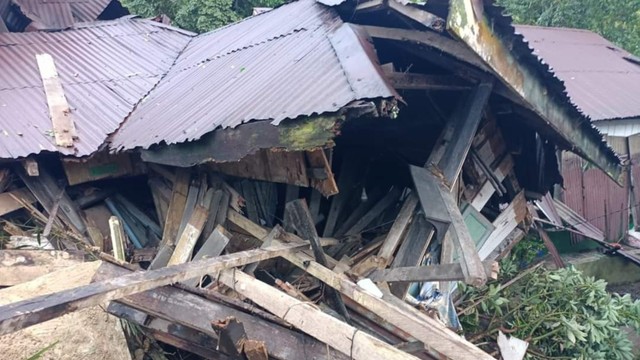 Dampak tanah longsor di Desa Rumah Kinangkung, Kecamatan Sibolangit, Kabupaten Deli Serdang, Provinsi Sumatra Utara.  Foto: Dok. BNPB