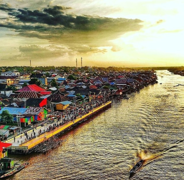 Kampung Sega diambil dari drone saat sedang proses pembangunan. Foto: Drone Pangkalan Bun.