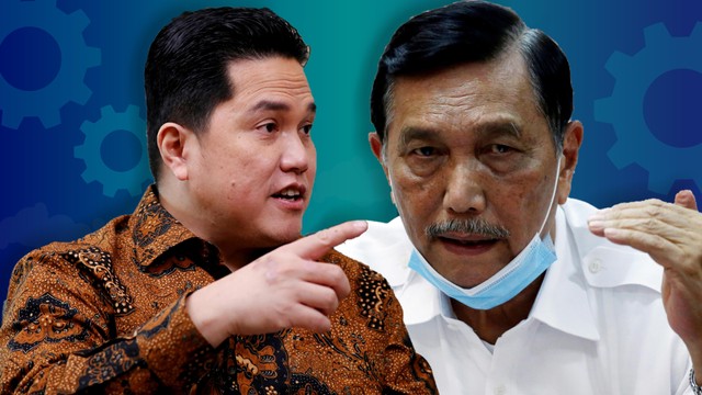 Kolase foto Menteri BUMN Erick Thohir dan Menko Marves Luhut Binsar Pandjaitan. Foto: kumparan dan Reuters
