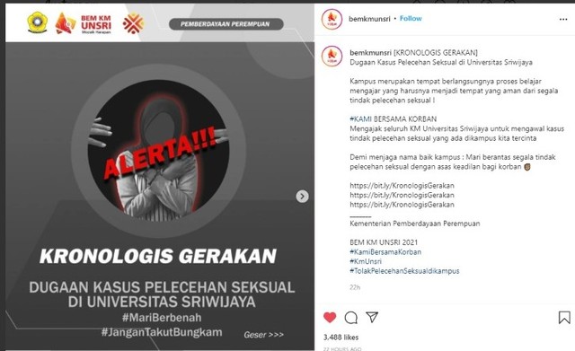 Postingan di Instagram @bemkmunsri