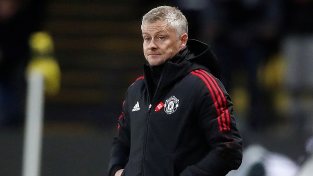 Manajer Manchester United Ole Gunnar Solskjaer terlihat sedih setelah pertandingan di Stadion Vicarage Road, Watford, Inggris, Sabtu (20/11). Foto: Action Images via Reuters/Matthew Childs