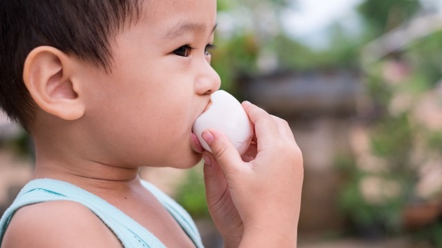 Ilustrasi anak makan telur Foto: Shutter Stock