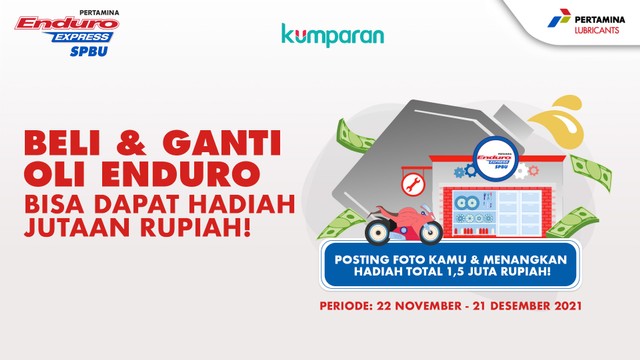 #Enduroxkumparan mengadakan kompetisi foto dengan hadiah ang tunai Rp 1.500.000 untuk 3 orang pemenang setiap pembelian Enduro di Enduro Express. Foto: kumparan