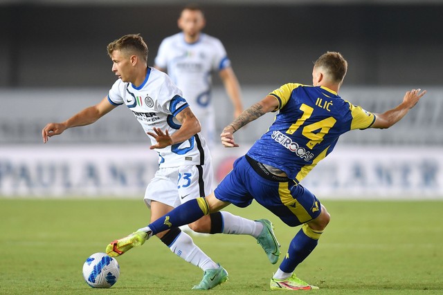 Pada menit ke-83, Inter Milan berbalik unggul lewat pemain baru yang didatangkan dari Lazio yakni Joaquin Correa. Foto: Daniele Mascolo/REUTERS