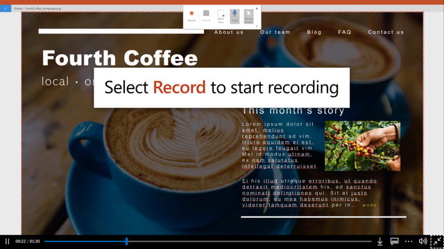 Ilustrasi screen recording pada Microsoft Powerpoint. Foto: microsoft.com