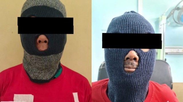 Dua terduga pelaku penembakan Pos Polisi di Aceh Barat yang berhasil ditangkap. Foto: Polda Aceh