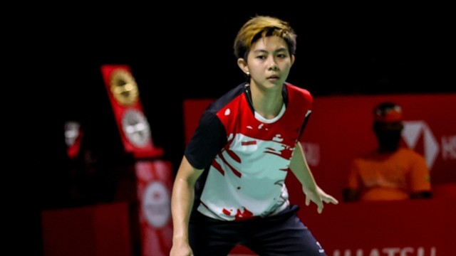 Pebulu tangkis Indonesia Yulia Yosephina Susanto, pada Indonesia Masters 2021 di Bali International Convention Center, Bali, Kamis (18/11). Foto: Raphael Sachetat/Badmintonphoto/BWF