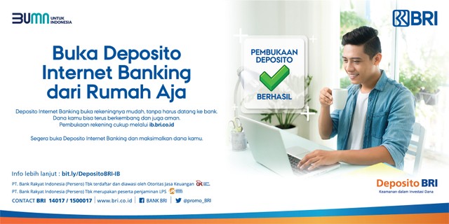 Buka Deposito BRI Internet Banking dari rumah aja. Dok. BRI.