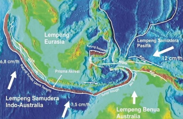 Ilustrasi Lempeng Eurasia. Foto: Siaga Bencana
