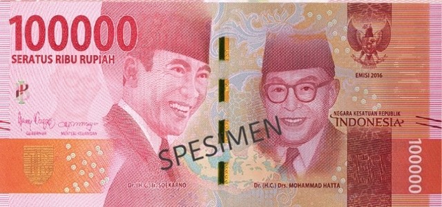 Ilustrasi uang kertas seratus ribu rupiah atau cepek. Foto: Bank Indonesia