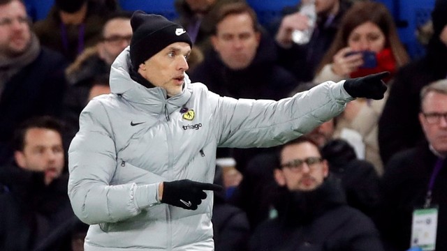 Pelatih Chelsea Thomas Tuchel saat melawan Manchester United pada pertandingan lanjuta Liga Inggris di Stamford Bridge, London, Inggris. Foto: Matthew Childs/REUTERS