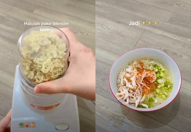 Bubur dari mi instan. Foto: Tangkapan Layar TikTok @cutputrims